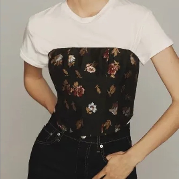 Anthropologie Maeve Embellished Cropped Corset Top - Picture 4 of 6